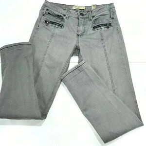 Marc by Marc Jacobs Grey center seam jeans with front zip pockets, back pockets